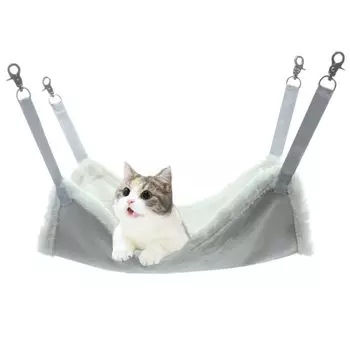 YFFSFDC Гамак для кошек, подвесное кресло для кошек, превосходная большая максимальная загрузка, фурнитура для домашних животных, простая в установке клетка, пушистая, текстура, вместимость, регулируемая, серый