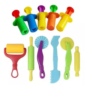 YFFSFDC Инструменты для работы с глиной Инструменты для самостоятельной работы Инструменты для резки Тесто для глины Набор инструментов с экструдером Инструмент для игр с песком Набор инструментов для создания множества фигур 11 предметов Цвет случайный