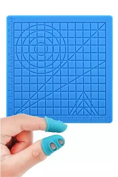 YFFSFDC коврик для 3D-ручки, термостойкий, базовый шаблон, коврик для самостоятельного творчества с 2 термостойкими напальчниками, инструмент для рисования 3D-ручкой