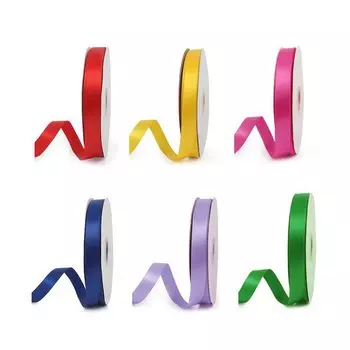 YFFSFDC Лента для упаковки, атласная лента для упаковки, бант, набор из 6 цветов, ширина 10 мм, материалы для упаковки цветов ручной работы, украшения ручной работы, милые