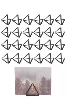 YFFSFDC Memo Clip Card Stand 24 шт. Металлический треугольный зажим для канцелярских карточек держатель для фотографий Милая стильная визитка (черный)