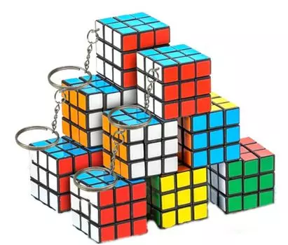 YFFSFDC Мини-куб Симпатичная 3D-головоломка Игрушка Портативный Подарок Участие Красочный 12 Частей Брелок, Брелок, Компактный, Украшение, Награда, Приз, Лотерея,