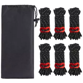 YFFSFDC набор из 6 тросов для палатки 4 мм 4 м грузоподъемность 260 кг растяжка паракордовая веревка растяжка брезентовый трос светоотражающий кемпинг на открытом воздухе алюминиевая гибкая фурнитура