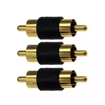 YFFSFDC RCA Male to RCA Male Relay Adapter Set of 3 Gold Plated RCA Connector RCA Plug Extension Adapter for Audio AV Video,
