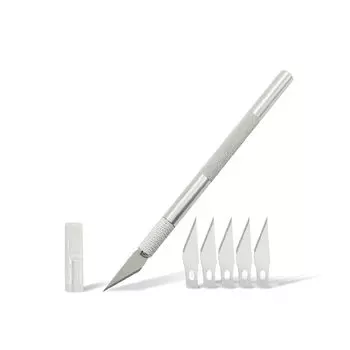 YFFSFDC Режущий нож для дизайна поделок, сменный колпачок 5 с высокопрочным сменным лезвием, художественный нож для дизайна, стамеска, резак, (с + лезвиями), долото,