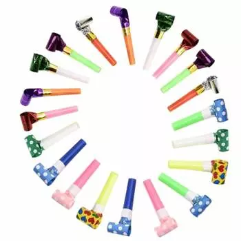 YFFSFDC Set of 20 Blowback Whistle, Long Approx. 8cm, Cheering Whistle, Colorful, Children s Whistle, Toy, Party, Event Toy, Children s Toy, Party Dec