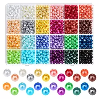 YFFSFDC Стекло 24 Цвета Жемчуг Двойное Отверстие Цветной Жемчуг Нитка Ручной Работы Смешанные 24 1680 Штук Бусины, Бусины, Бусины, Бусины, Аксессуары,