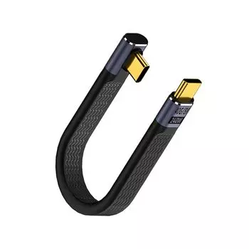 YFFSFDC USB4.0 удлинительный кабель типа C, высокоскоростная передача данных 40 Гбит/с, совместимость с PD, быстрая зарядка 240 Вт/5 А, видеовыход 8K при 60 Гц, левый и правый 90°