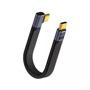 YFFSFDC USB4.0 удлинительный кабель типа C, высокоскоростная передача данных 40 Гбит/с, совместимость с PD, быстрая зарядка 240 Вт/5 А, видеовыход 8K при 60 Гц, левый и правый 90°