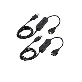 YFFSFDC USB extension cable With on/off switch A male female ON/OFF usb switch Support data transfer usb power cable 1m 2 bottles