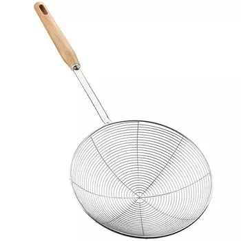 YFWOOD дуршлаг для сбора жареных отходов из нержавеющей стали, деревянный, большой диаметр, для приготовления масла соба, дуршлаг, сталь, ручка, 19,5 см, сито, кухонная утварь, сушилка,