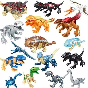 YG77119 YG77148 Строительные блоки динозавров Трицератопс Вели Раптор Крыло Дракона Огонь Раптор Игрушечные строительные блоки