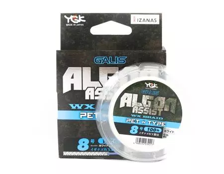 YGK Algon Assist WX Braid PET, тип 6 м, размер 8, 100 фунтов, белый (9217) белый