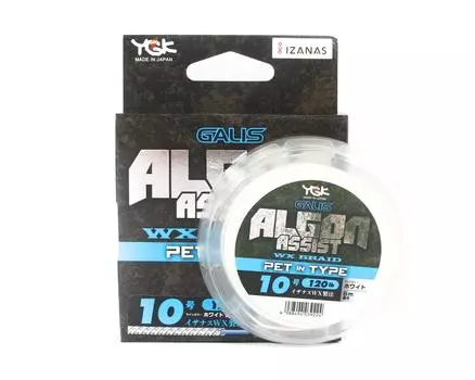 YGK Algon Assist WX Оплетка ПЭТ типа 6 м Размер 10, 120 фунтов Белый (9224) белый