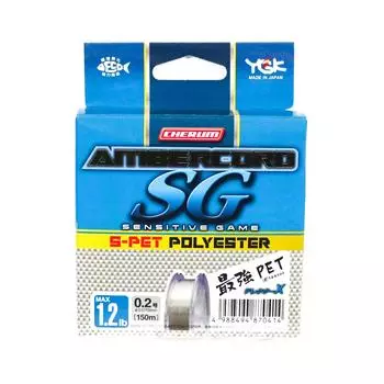YGK Ester Line Янтарный шнур S-PET Полиэстер 150 м Размер 0,2, 1,2 фунта (0414) чистый