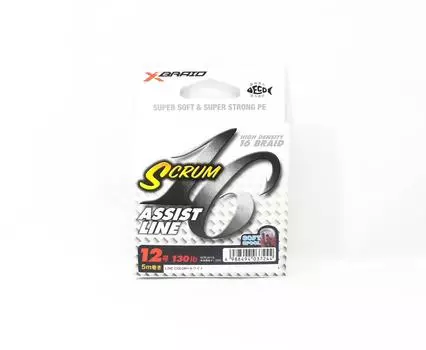 YGK Galis Scrum Assist Line 16 Оплетка 5 м Размер 12, 130 фунтов Белый (7244) белый