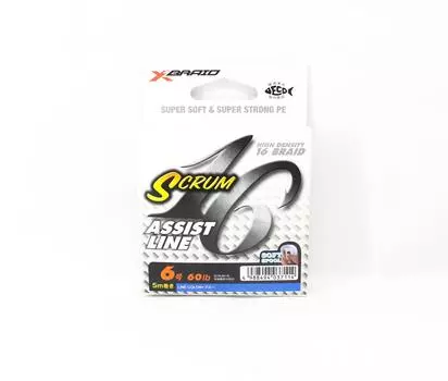 YGK Galis Scrum Assist Line 16 Плетенка, 5 м, размер 6, 60 фунтов, синий (7114) синий