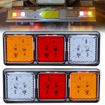 Ygmylandbb Задний фонарь для грузовика 12v 24v Светодиодный задний фонарь Задний комбинированный фонарь для прицепа Стоп-сигнал Маленький задний фонарь Светодиодная световая полоса Универсальный комплект из 2 штук Левый и