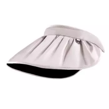 Yhi UV Proof Cap Women s Sun Hat Summer Vinyl Topless Hat Sun Hat Big Brim Shell Summer Black rubber section beige_free size