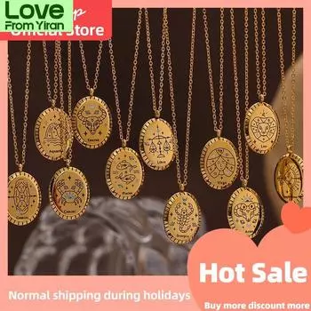 Yhpup Новое ожерелье из нержавеющей стали 316 с подвеской в виде созвездия в виде капли, водонепроницаемое золотое ювелирное изделие, 18-каратный металлический воротник, подарок