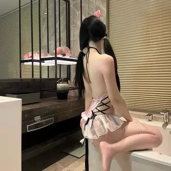 Yi эротическое нижнее белье сексуальное cos вечная грабеж одежда цельная униформа пижама чистое желание ветер розовый купальник n One size