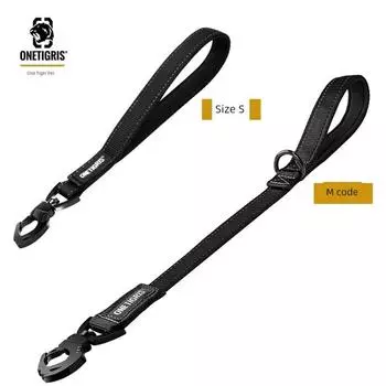 Yi Hu [Lightning] K9 Dog Hand Holding Rope Explosion-Proof Tactical Short Pull Medium Large Dog Dog Leash Pet Supplies Size S (length 30cm, width 2.5cm) Night Black