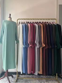 Yiduoduo женское платье с длинной юбкой больших размеров, круглый вырез, однотонный, модель 23591# XS/S