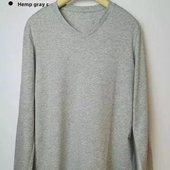 Yiershuang унисекс тонкий хлопковый комплект из рубашки с V-образным и круглым вырезом, длинными рукавами и брюками Men s XL/Women s 170