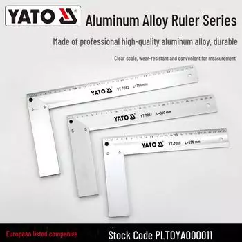 Yiertuo алюминиевый сплав 90° транспортир нержавеющая сталь деревообрабатывающий угловой угольник линейка 250MM YT-7080