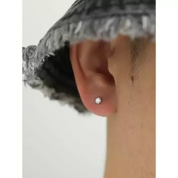 Yijian 925 Sterling Silver Men and Women Same Style Ear Studs Single