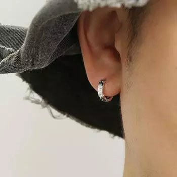 Yijian S925 Sterling Silver Broken Texture Earrings Men s Asymmetrical Ear Ring Women s Texture Earrings Original Design Ins Single