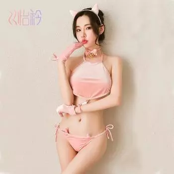 Эротическое нижнее белье Yijin для косплея, розовое и сексуальное, милое, Sao Piggy, комплект с тремя точками на животе, оптовая продажа 6943 One size