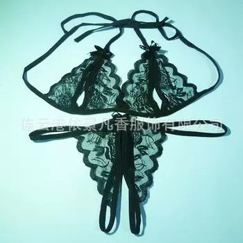 Yijin сексуальное белье из трех частей, подарки с кружевным стрингами с открытой промежностью, комплект бюстгальтера оптом one size fits all