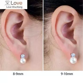Yikalaisi 925 стерлингового серебра ювелирные изделия жемчужные серьги ювелирные изделия для женщин пресноводный жемчуг с принцесса серьги свадьба 8~9mm белый