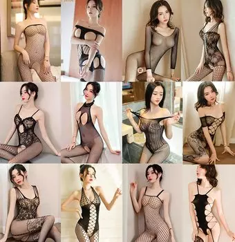 YILAIYA Роскошный комплект из 12 предметов, экстремальное сексуальное нижнее белье, костюм для косплея, эротическое нижнее белье, трико, прозрачное боди, чулки, сексуальное нижнее белье с перфорацией