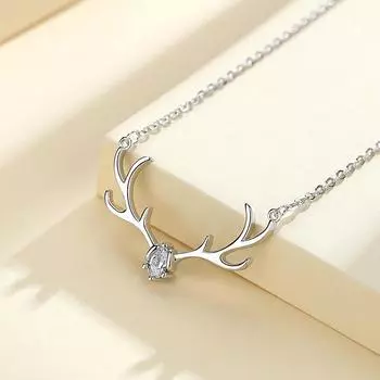Yilu Road You ожерелье женская японская и корейская мода темперамент простая личность маленький кулон в виде рогов лося ключичная цепочка шея
