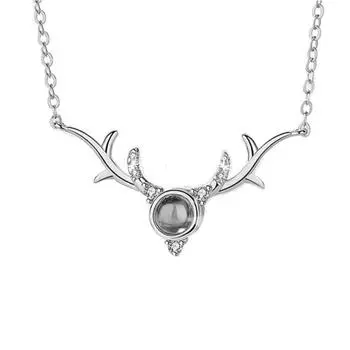 Yilu You Project Ожерелье для женщин Японский и корейский Простые студенты Mori Tie Маленький кулон в виде рогов лося Цепочка на ключицу Цепочка на шею