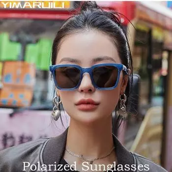 YIMARUILI Fashion TR90 нейлоновые поляризованные очки ретро квадратные водительские очки для путешествий оптические солнцезащитные очки по рецепту для мужчин и женщин A0714