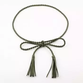 Yingfina Антикварный Ханфу с бахромой Платье для лошади Аксессуары Пояс Украшение Супер длинная бархатная тонкая поясная цепочка Тонкий ремень length 155 width 0.5 темно-зеленого