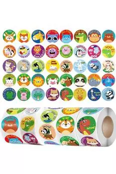 YINKE Награда 2500 Награда Молодец Учитель Награда Симпатичные Учительские Помощники для 40 5 Диаметр 25 мм Наклейки, Животные, Листы, Наклейки, Английский, Наклейки,