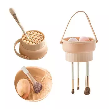 YINKE Средство для чистки кистей для макияжа, силиконовое 3 в 1, большая емкость, подвесная съемная подставка, моющаяся, чистая, сухая, стильная складная подставка из силикона