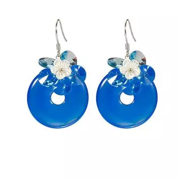 Yinujiao Серебро 925 пробы с жемчугом, серьги-подвески, цепочка, модная асимметрия