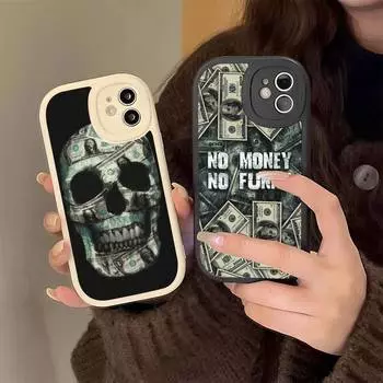 Чехол для телефона Yinuoda Funny Skull Currency, жесткий кожаный чехол для iPhone 13, 12, Mini, 11, 14, Pro, Max, Xs, X, Xr, 7, 8, Plus, 6, 6s, Se iphone12