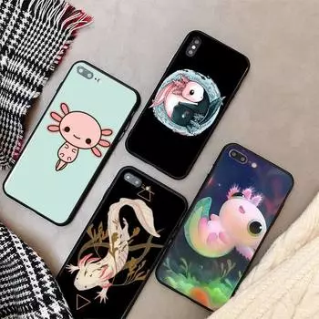 Yinuoda милый чехол для телефона с рисунком аксолотля для iPhone X 8 7 6 6S Plus XS MAX 5 5S SE XR 11 12 Pro max, мягкий чехол iphone 6 6s