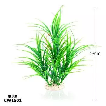 Yiren Аквариум Ландшафтный Пластиковый Моделирование Водных Растений CW15 зелёный