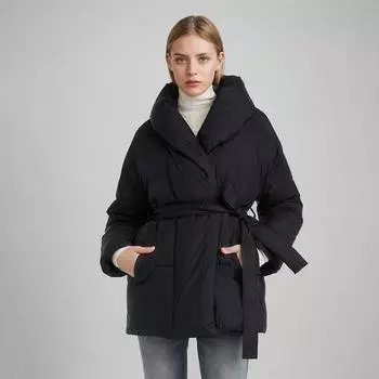 YISHENGSHUI Новая весенне-осенняя женская куртка Простая, средней длины, модная, уникальная, сшитая, с капюшоном, женская весенняя куртка 24003 S чёрный