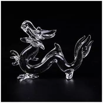 YISHUI Зодиак Прозрачная стеклянная фигурка Главная Стеклянные изделия Стеклянная миниатюрная фигурка животного (Дракон)