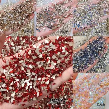 Yiwu Nail Art Diamond Mixed Mini Small Nail Art Flat Bottom Special-Shaped Diamond Mixed K9 Champagne Nail Art Jewelry 100pcs/bag