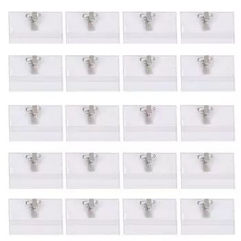 YIXINLYMY Имя Имя Визитная карточка Набор тегов с зажимом Безопасность ID Пропуск Сотрудник Социальный Горизонтальный тег, Держатель, Тип, Держатель, 20, Двойного назначения и булавка,