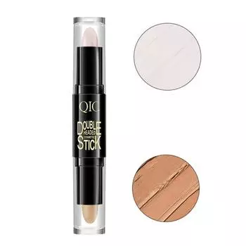 YiYe Contouring Stick Highlighter + Shading 2in1, 01#natural color + dark brown, 1 piece, single item